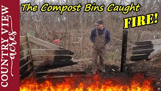 I Accidently Caught the Compost on Fire. The Compost bins are Toast.