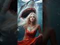 A woman performs a fusion with the white shark on AGT #americagottalent #magic