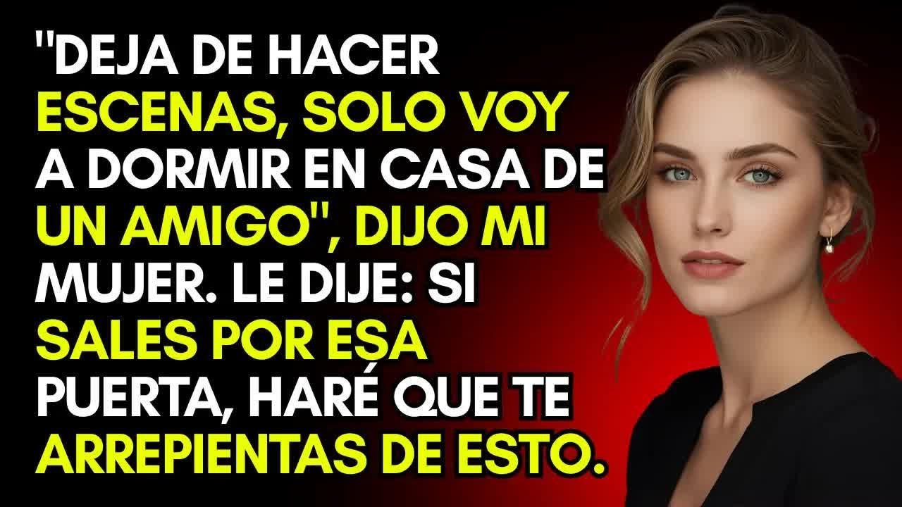 ＂Deja de hacer escenas, solo voy a dormir en casa de un amigo＂ dijo mi mujer...