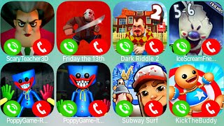 FAKE CALL Scary Teacher 3D,Friday the 13th,Dark Riddle 2,Ice Scream 5+6,Poppy Game,Subway Surfers... screenshot 5