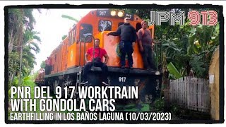 DEL 917 hauling Gondola and Flatcars loaded with soil for earthfill - Los Baños, Laguna (10/03/2023)