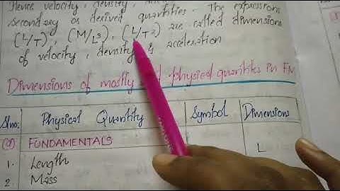 CE 206 FM 2 - Module 6 - Dimensional analysis