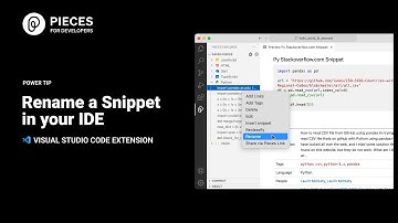 Power Tip: Rename Snippets | Visual Studio Code Extension