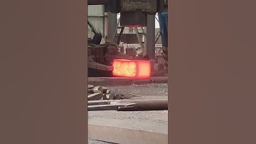 Extremely dangerous forging | High temperature forging of this rectangular iron block