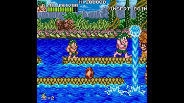 Caveman Ninja: Joe and Mac arcade path B no death