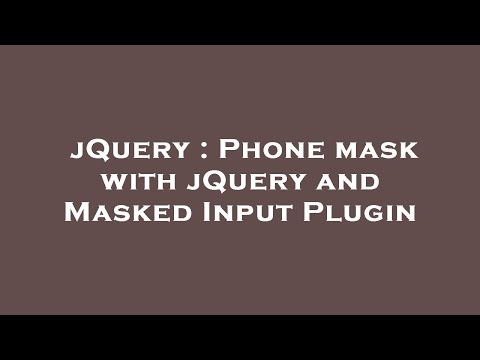 jQuery : Phone