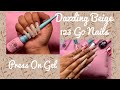 Dazzling Beige 123 Go Nails with Press On Gel | Enailcouture