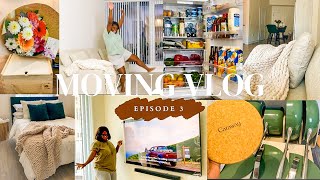MOVING VLOG - Episode 3: ACTION PACKED!! First Grocery Shopping, Mounting TV, Couch Delivery &amp; more