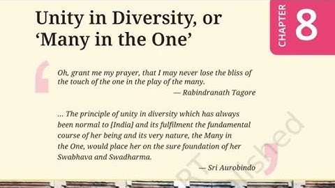 Class6 S.S.T. Chapter 8 Unity in Diversity or Many in the One full chapter Detailed Explanation
