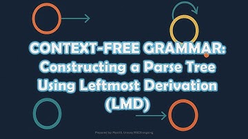 CONTEXT-FREE GRAMMAR: Constructing a Parse Tree Using Leftmost Derivation (LMD)