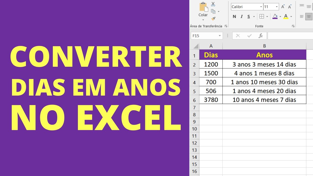 CONVERSÃO DE DIAS A MESES, A HORAS, A MINUTOS E A SEGUNDOS 