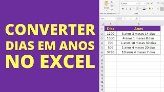 Como Converter DIAS em ANOS no Excel screenshot 2