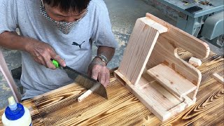 Amazing Woodworking Skills Of Carpenter // How To Make A Desk Phone Charging Station - DIY!