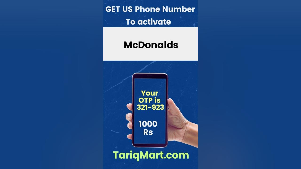 Get USA Number to Get OTP for McDonalds account activation - YouTube