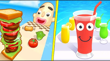 🟢 🟡 Sandwich Runner  Vs Juice Run  Rush All Levels Gameplay Walkthrough 4K NO 52