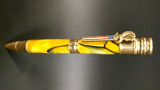 Turning an American Patriot Twist Pen in Cadmium Acrylic