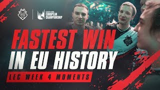 Fastest Win in EU History | LEC Spring 2019 Week 4 G2 Moments