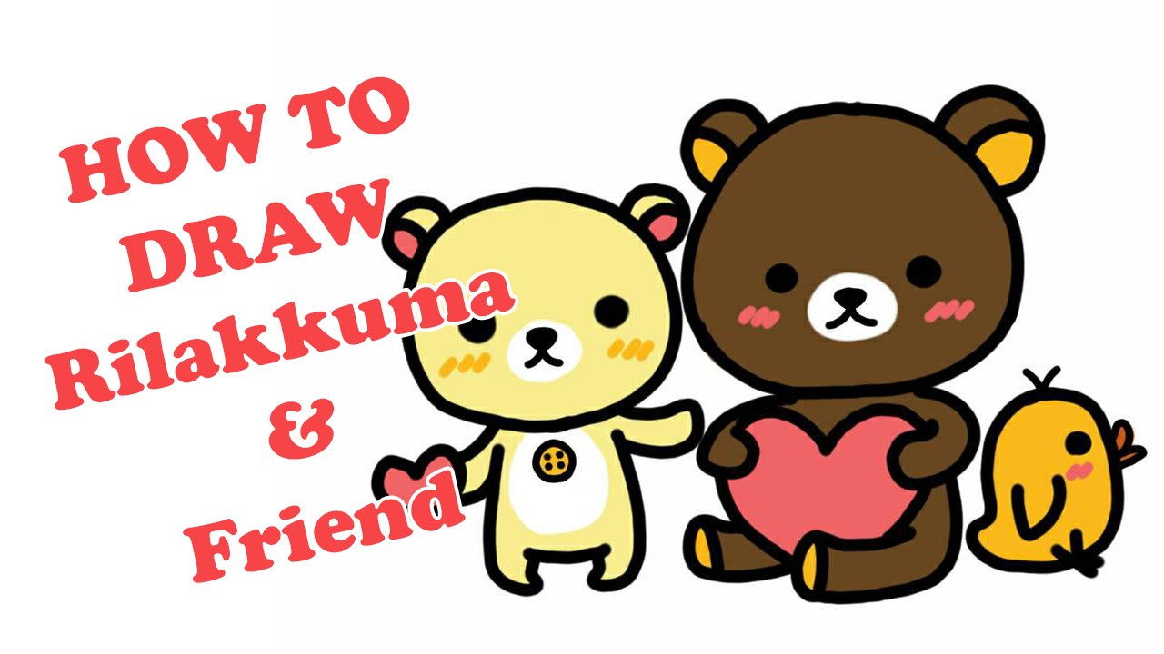 How to draw and color Cartoon Rilakkuma สอนวาดการ์ตูนระบายสีง่ายๆ
