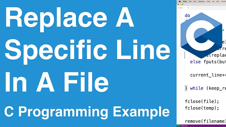 Replace A Specific Line In A File | C Programming Example