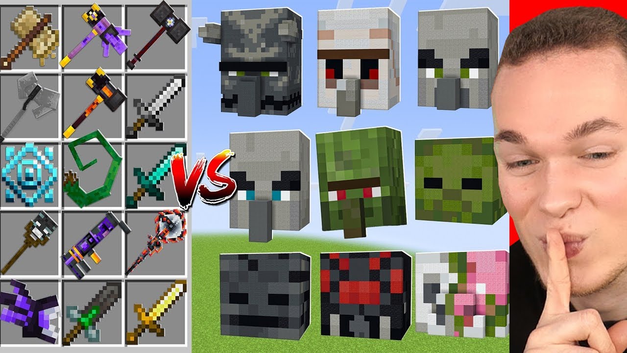 WELCHE WAFFE ist STÄRKER GEGEN MOBS in Minecraft?