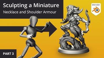 Sculpting a Wood Elf Ranger Miniature in Blender Part 3 - Necklace and Shoulder Armour