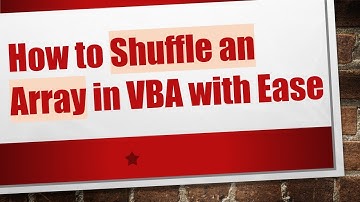 How to Shuffle an Array in VBA with Ease