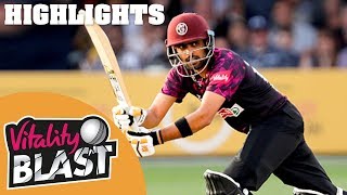 Somerset v Glamorgan | Babar Azam Half-Century Sees Somerset Home | Vitality Blast 2019 - Highlights