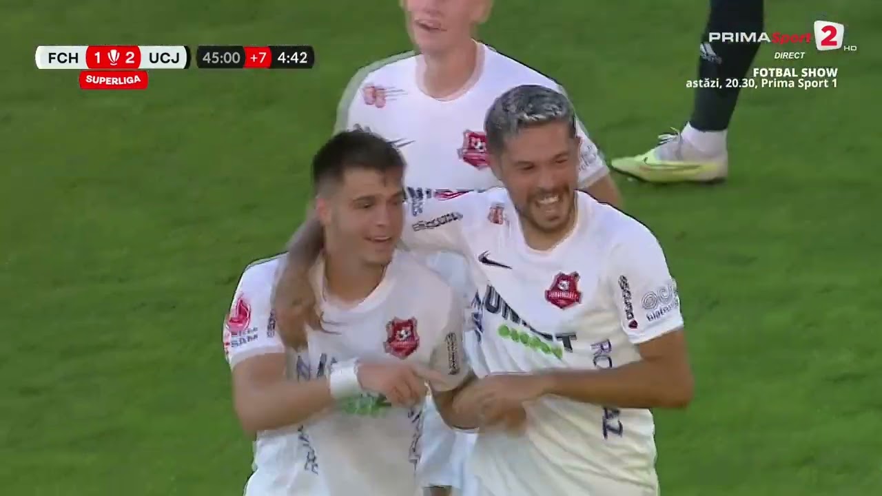 VIDEO, CFR Cluj - Hermannstadt 3-2. Formația din Gruia a fost condusă la  două goluri, dar a revenit! Deac, printre marcatori, SuperLiga