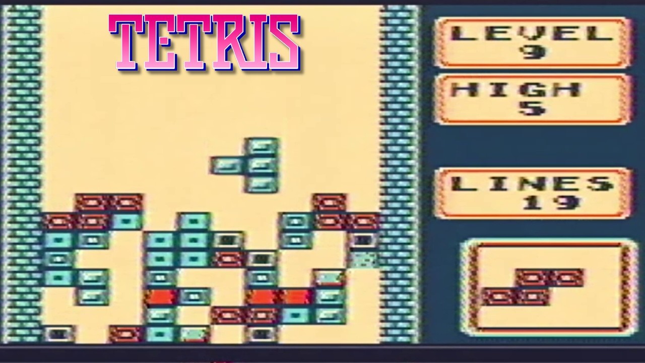 Tetris (Game Boy) – Type B Level 9 Height 5 Full Clear – 60fps 1080p