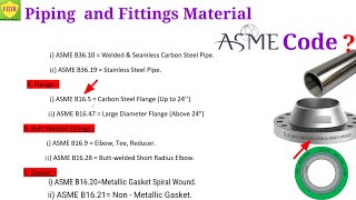 Piping And Fittings Material ASME Code In Hindi || Pipe Standard ASME Code || ASME Full From || Hdr