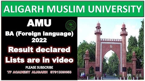 AMU BA Foreign languages 2022 result declared II AMU BA result 2022