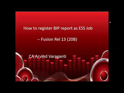 How to register BIP report as ESS Job