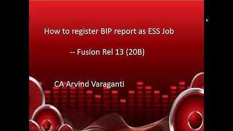 Fusion Cloud:- How to register BIP report as ESS Job
