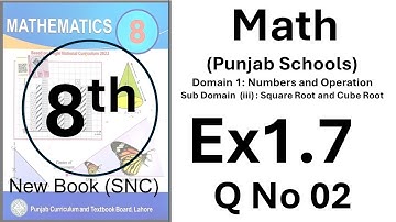 13. Ex 1.7 Question No 2 | Class 8 | Math New Book | Punjab Text Book