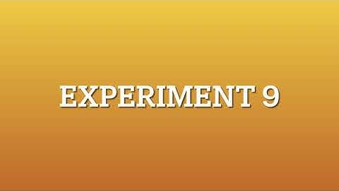 Experiment 9 Titration