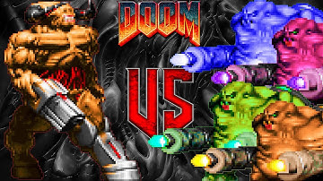 Cyberdemon vs "all levels Fatso (Mancubus)" - Colorful Hell v1.2: Doom - Monster Infighting
