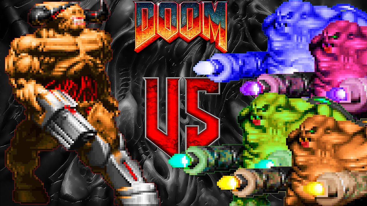 Cyberdemon vs "all levels Fatso (Mancubus)" - Colorful Hell v1.2: Doom - Monster Infighting