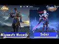 Mobile Legends Vs Honor of Kings (王者荣耀) (Miyamoto Musashi  Vs Saber)