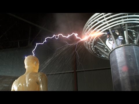 The MythBusters Control a Lightning Bolt With a Stream of Water