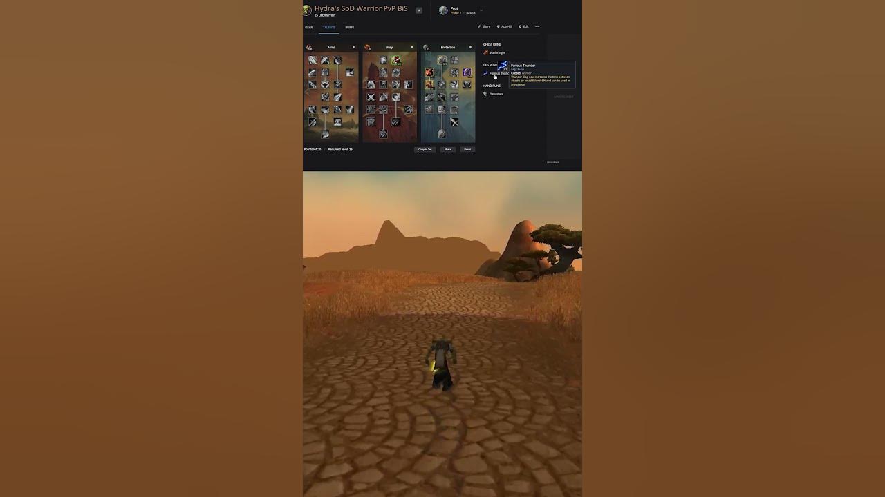 Wow sod warrior best runes for lvl 25 pvp youtube