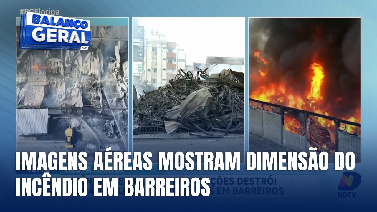 Incêndio de grandes proporções destrói galpão de autopeças em São José