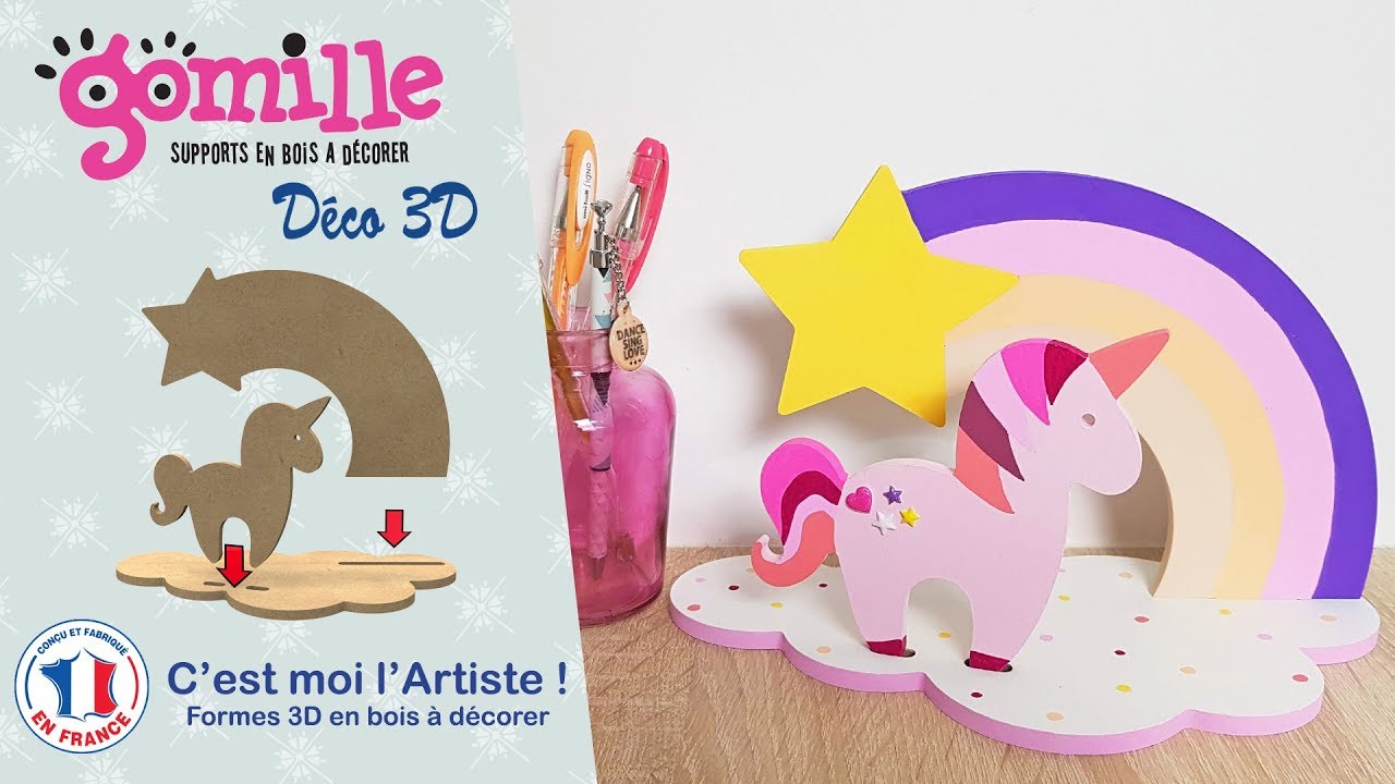 Affiche licorne paillettes dorées | Une Licorne