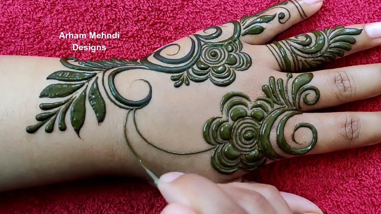 New Easy Simple Floral Mehndi Design for Hand || Stylish Dubai ...