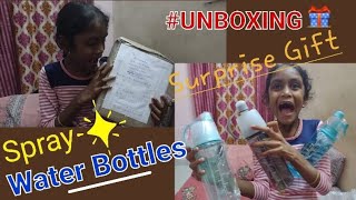 Sports Spray Water Bottle Unboxing Kids Spray Water Bottle - Surprise Gift Rosxyqueen|Indovlogs