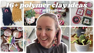 16+ ideas for polymer clay | Compilation | NO EARRINGS | beginner friendly | craft