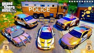 GTA 5 : Stealing GOLD POLICE CARS in GTA 5(Real Life Cars 79)