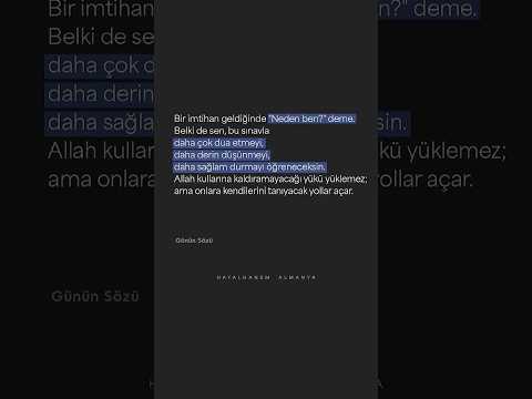 Bir İmtihan Geldiğinde Neden Ben Deme