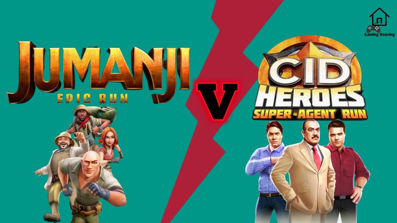 CID hero super agent run Vs. Jumanji Epic Run Compare Gameplay  | Best Offline Running Games