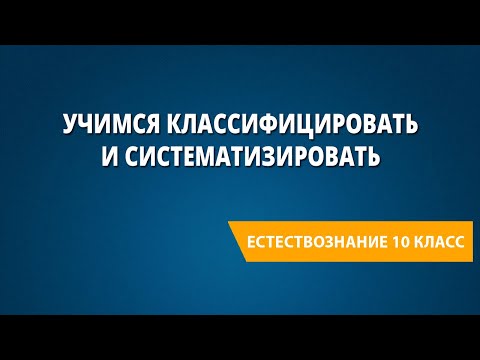 Учимся классифицировать и систематизировать