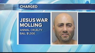 Man charged for animal cruelty, officer witnessed suspect hurting a dog